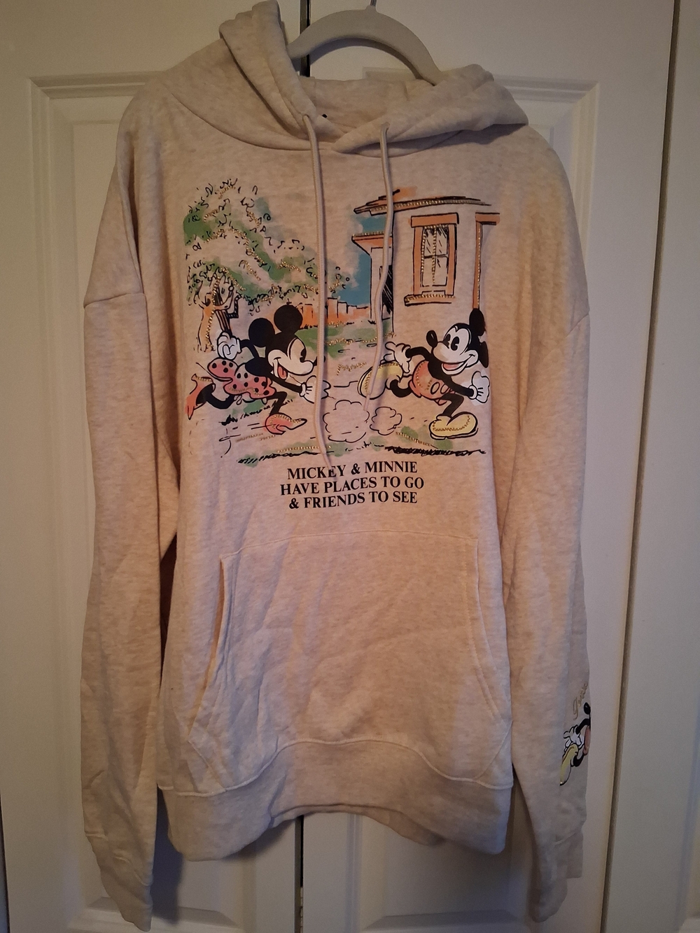 Womens Disney Mickey Mouse & Minnie Mouse Pullover Graphic Hoodie Sweatshirt XL